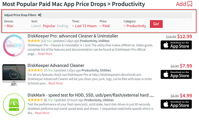 6 façons de trouver des réductions sur l'App Store Mac et iPhone 11 configuration du filtre en tranches pour Mac