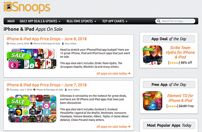 6 façons de trouver des réductions sur l'App Store Mac et iPhone 13 Page des offres de l'application iOSnoops