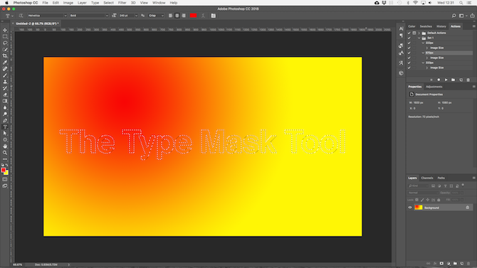 Utilisation de texte dans Photoshop: un guide définitif 15 travailler avec du texte dans photoshop - outil de masque de type photoshop