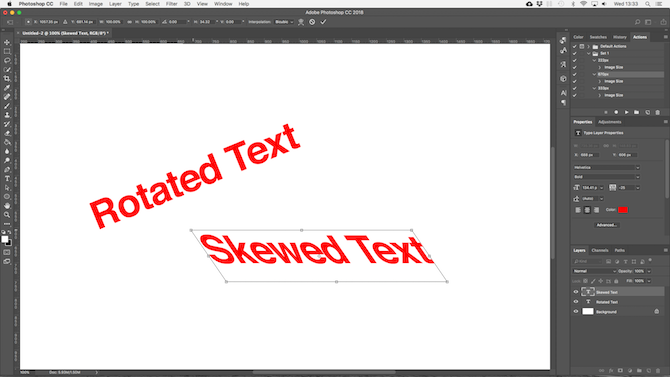 Utilisation de texte dans Photoshop: un guide définitif 22 travailler avec du texte dans photoshop - photoshop skew rotation
