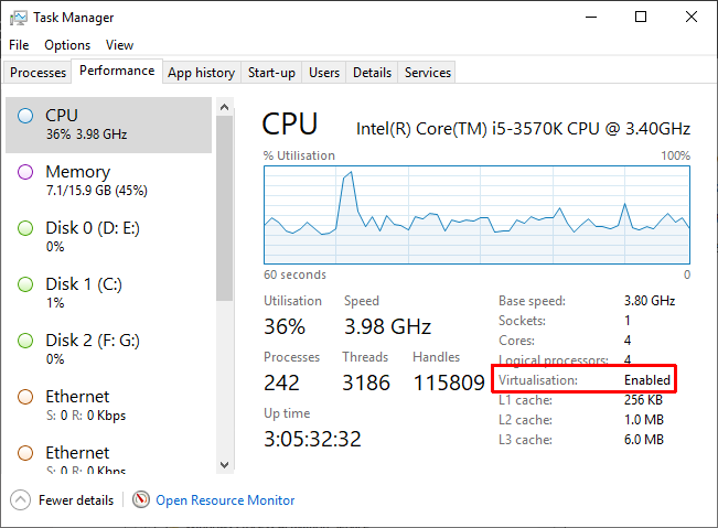 Comment créer une machine virtuelle à l'aide de Windows 10 Hyper-V 6 virtualisation du gestionnaire de tâches sur
