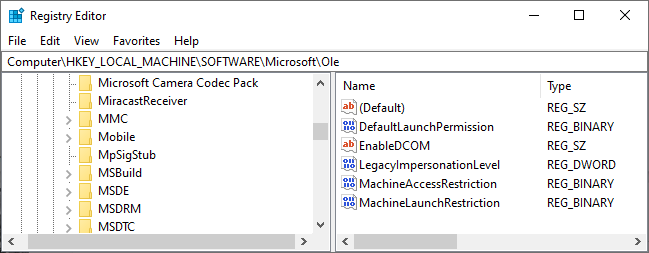 Comment réparer l'erreur 10016 de DistributedCOM dans Windows 10 6 erreur dcom 10016 windows ole de registre