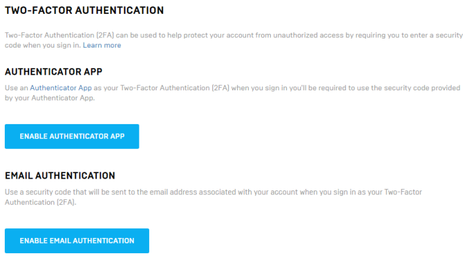 Comment sécuriser Fortnite.com avec 2FA (authentification à deux facteurs) 6 fortnite 2fa choisissez le type de vérification