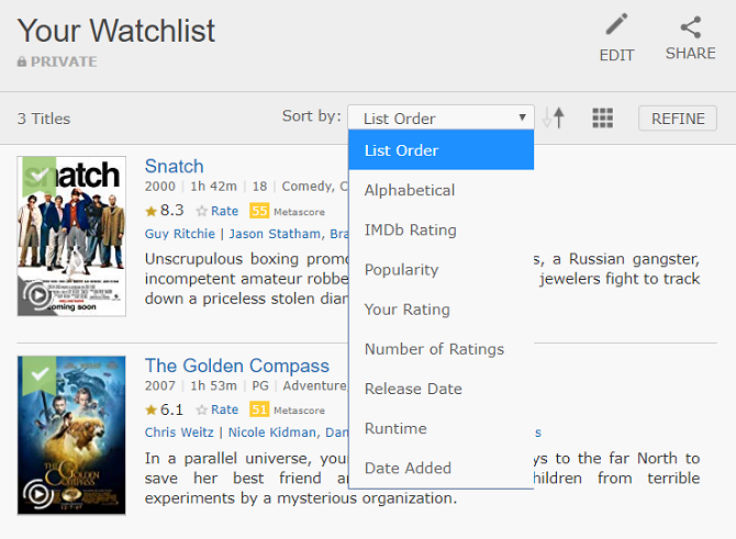 Qu'est-ce que la télévision IMDb et comment puis-je la regarder? 8 options de tri de la liste de surveillance imdb