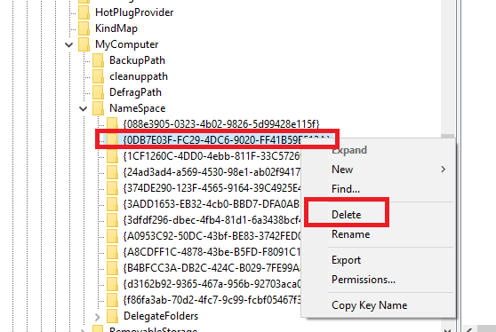 Objets 3D sur Windows 10: qu'est-ce que c'est et comment le supprimer 7 Objets 3D sur Windows 10: qu'est-ce que c'est et comment le supprimer dossier regedit 3d