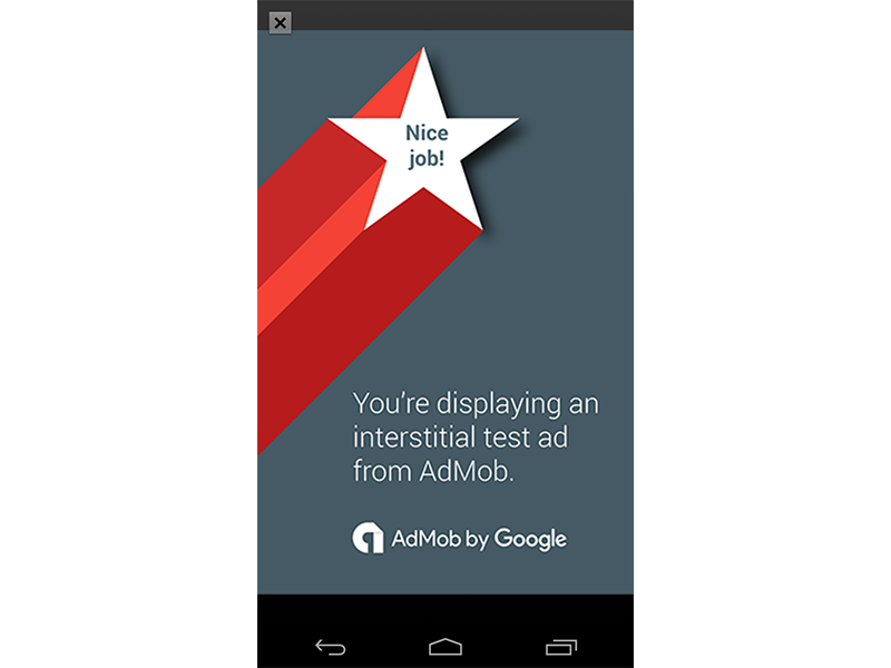 Comment monétiser vos applications Android avec AdMob 8 Application diffusant une annonce interstitielle