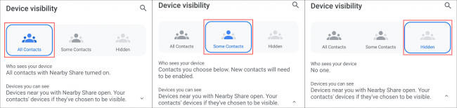 AirDrop pour Android: Comment utiliser le partage à proximité d'Android 16 options de visibilité de l'appareil