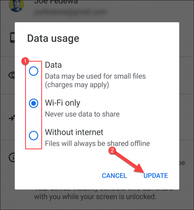 AirDrop pour Android: Comment utiliser le partage à proximité d'Android 18 options d'utilisation des données