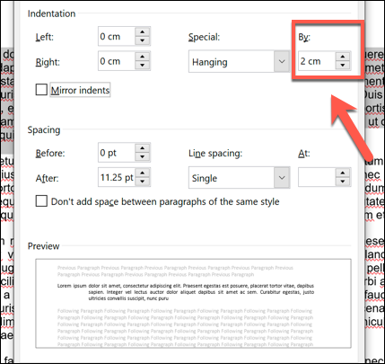 Comment ajouter un retrait suspendu dans Microsoft Word 10 Modifiez la profondeur de l