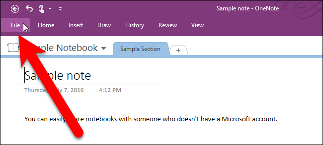 Comment partager des blocs-notes dans Microsoft OneNote 2016 6 01_clic_file_tab