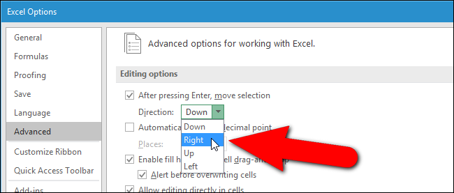 Comment changer le comportement de la touche Entrée dans Excel 9 Comment changer le comportement de la touche Entrée dans Excel 3