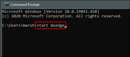 Comment ouvrir Microsoft Edge à l'aide de l'invite de commande sous Windows 10 7 Commande pour démarrer Edge normalement