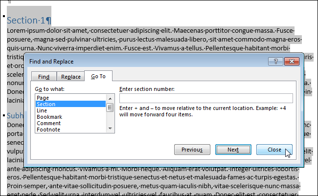 Comment sélectionner une section entière dans Word 8 Comment sélectionner une section entière dans Word 4