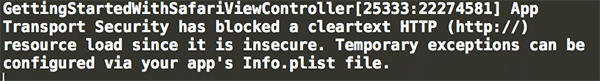 iOS 9: Premiers pas avec SFSafariViewController 7 TLSError
