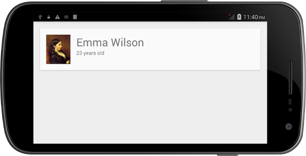 Premiers pas avec RecyclerView et CardView sur Android 7 Une carte autonome