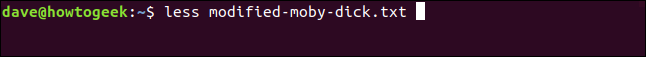 Comment utiliser la commande fold sous Linux 19 moins modifié-moby-dick.txt dans une fenêtre de terminal