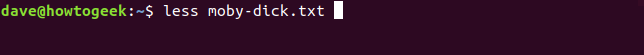 Comment utiliser la commande fold sous Linux 6 moins de moby-dick.txt dans une fenêtre de terminal