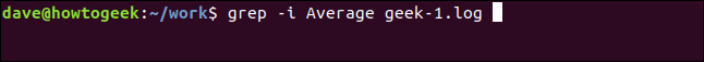 Comment utiliser la commande grep sous Linux 7 grep -i Moyenne geek-1.log dans une fenêtre de terminal