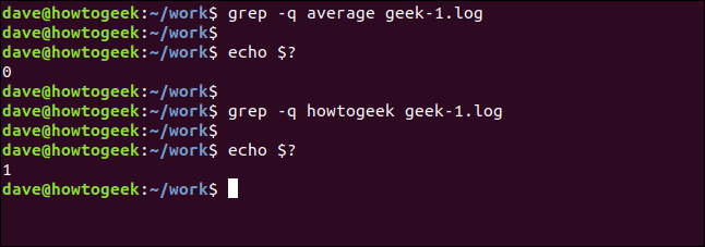 Comment utiliser la commande grep sous Linux 11 grep -q average geek-1.log dans une fenêtre de terminal