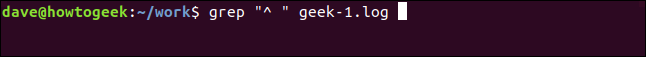Comment utiliser la commande grep sous Linux 39 grep "^" geek-1.log dans une fenêtre de terminal