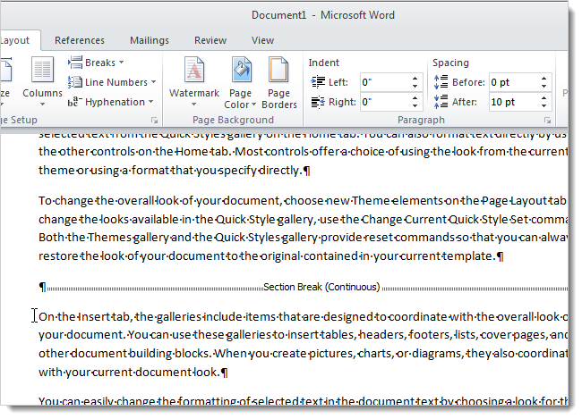 Modifier le type d'un saut de section dans Word 2007 et 2010 6 Modifier le type d'un saut de section dans Word 2007 et 2010 2