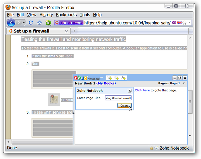 Ajouter des notes à Zoho Notebook dans Firefox 6 Ajouter des notes à Zoho Notebook dans Firefox 2