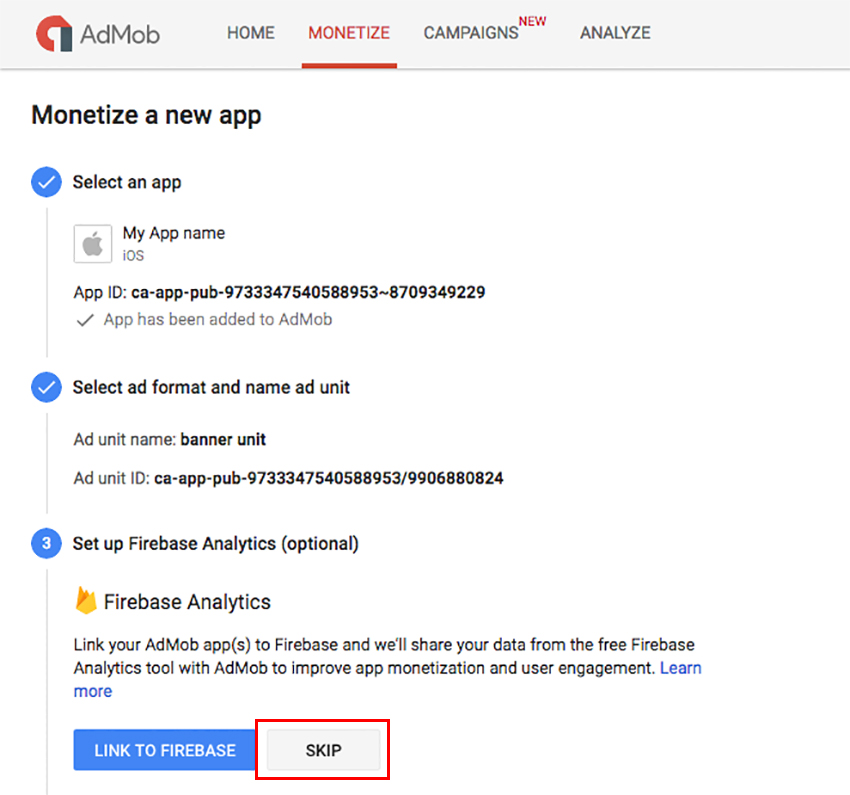 Comment ajouter des bannières AdMob à votre application iOS Swift 9 Associer AdMob à Firebase Analytics (facultatif)
