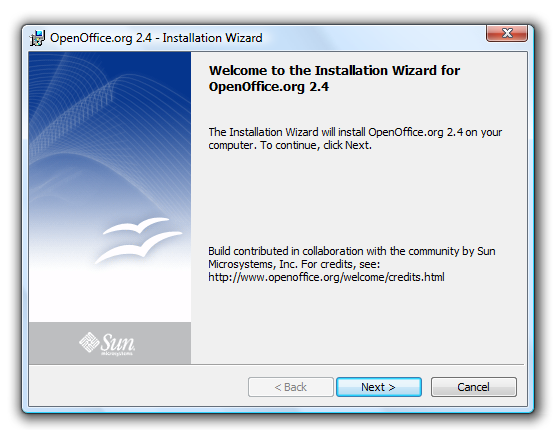 Installation d'Open Office 2.4 8 Installation d'Open Office 2.4 4