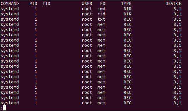 Comment utiliser la commande Linux lsof 7 Comment utiliser la commande Linux lsof 3