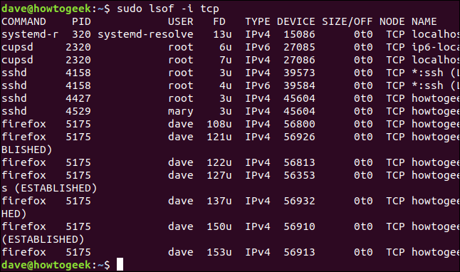 Comment utiliser la commande Linux lsof 40 Comment utiliser la commande Linux lsof 36