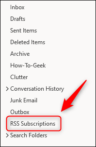 Comment utiliser Microsoft Outlook comme lecteur de flux RSS 6 Le dossier "Abonnements RSS"