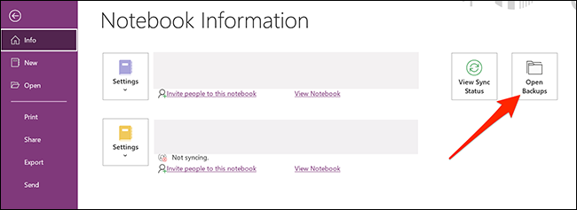 Comment récupérer des notes supprimées dans OneNote 8 Ouvrir les sauvegardes OneNote
