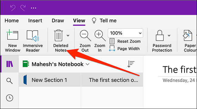 Comment récupérer des notes supprimées dans OneNote 19 Notes supprimées dans OneNote pour Mac