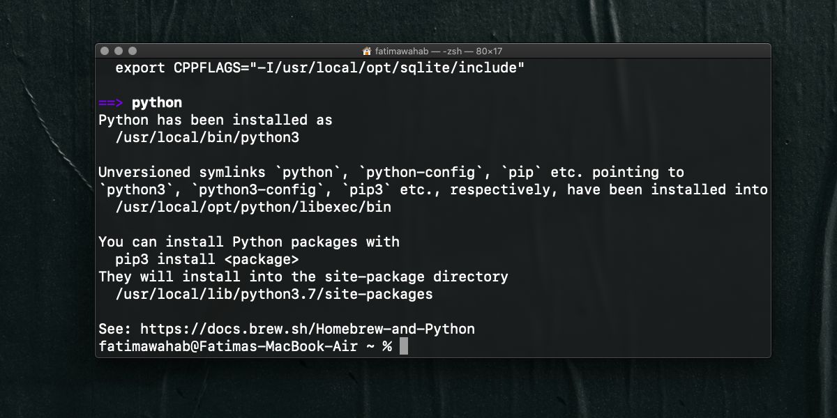 Comment installer Python 3 sur macOS 6 Comment installer Python 3 sur macOS 2