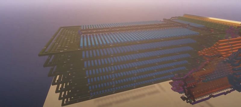 Minecraft Redditor crée Geometry Dash à partir de Redstone 6 Grand engin Redstone (Image via YouTube I Like Stairs)