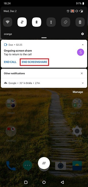Comment mettre fin à la session de partage d'écran Google Duo Comment mettre fin à la session de partage d'écran Google Duo