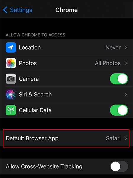 Modifier les paramètres Ios par défaut du navigateur Modifier les paramètres Ios par défaut du navigateur