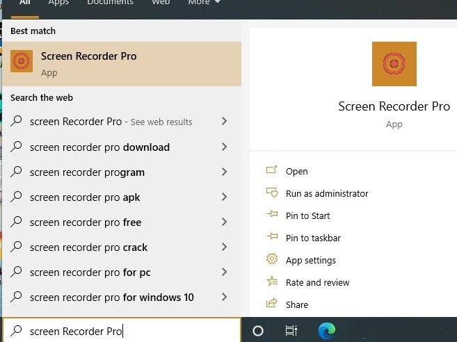 Comment enregistrer votre écran dans Windows 10 17 Lancement de Windows10 Screen Recorder Pro