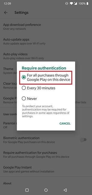 Comment éviter de dépasser les dépenses dans le menu d'authentification du Play Store Comment éviter de dépasser les dépenses dans le menu d'authentification du Play Store