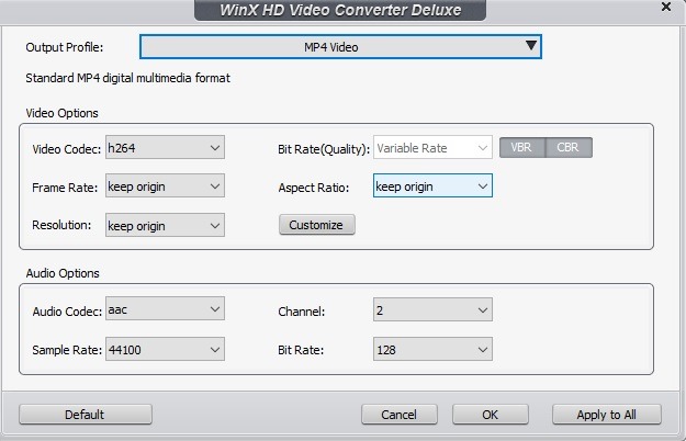 Compresser des fichiers vidéo volumineux à l'aide de WinX HD Video Converter 9 Format de conversion gratuit Winx