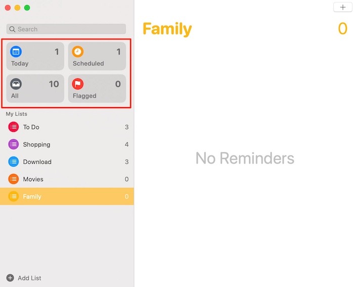 Listes intelligentes Mac de l'application Master Reminders Listes intelligentes Mac de l'application Master Reminders