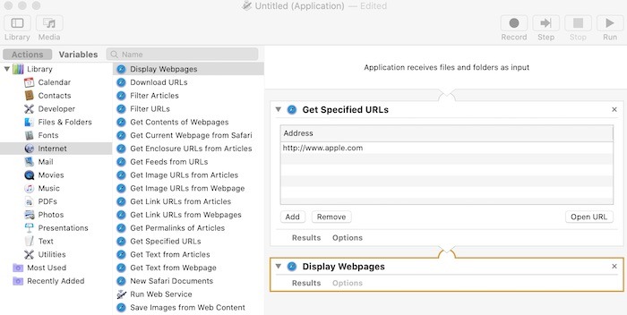 Comment utiliser les pages Web d'affichage de Mac Automator Comment utiliser les pages Web d'affichage de Mac Automator