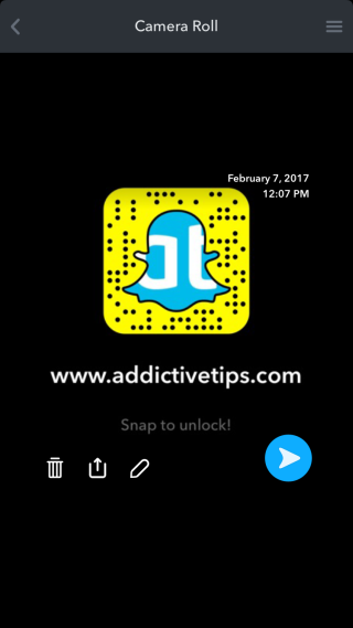 Comment créer un Snapcode pour un site Web dans Snapchat 9 Comment créer un Snapcode pour un site Web dans Snapchat 5