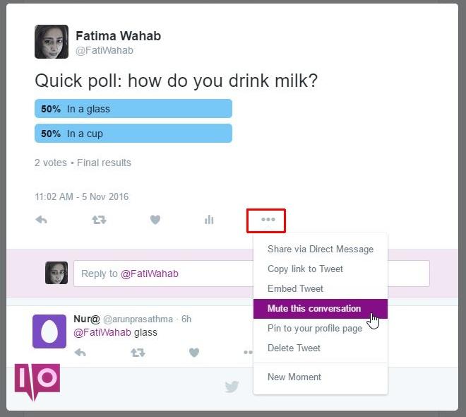 Comment désactiver une conversation Twitter 7 tweet-muet