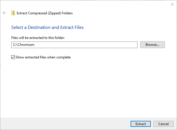 Comment installer Chromium dans Windows 10 6 Installez Chromium Windows 10 Extract