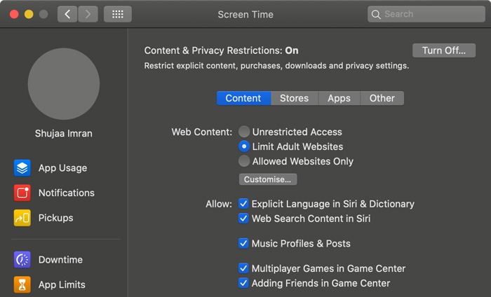 Temps d'écran Macos Confidentialité Temps d'écran Macos Confidentialité