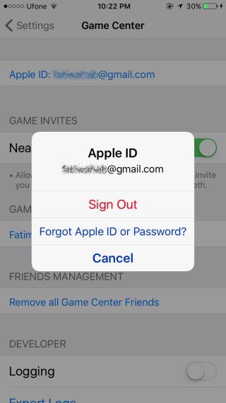 Comment se connecter et se déconnecter de Game Center sous iOS 10 8 game-center-sign-out