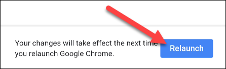 Comment suivre le flux RSS d'un site Web dans Google Chrome pour Android 9 Appuyez sur "Relancer" pour redémarrer Chrome.