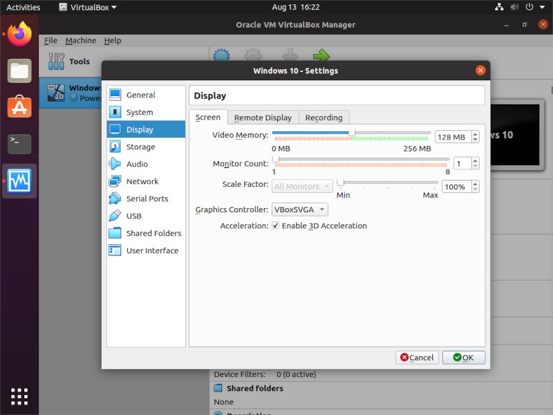 Comment installer Windows dans VirtualBox sous Linux 14 Accélération Windows sur Vbox 3D