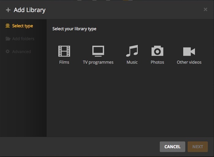Comment créer un serveur Plex sur Raspberry Pi 4 9 Type de bibliothèque de serveur Raspberry Pi Plex